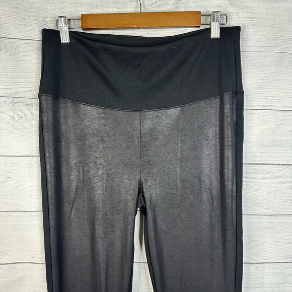 Spanx Red Hot Womens Plus size 1X Faux Leather Front Panel Pull On Leggings - Picture 3 of 9